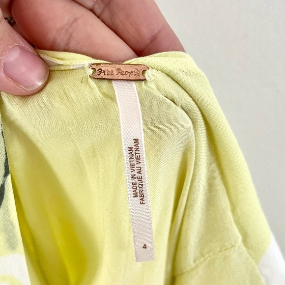 Free People She's a Waterfall Yellow Combo Floral Maxi Dress Size 4 - Picture 5 of 11